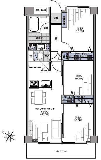 シェトワ代々木-間取り