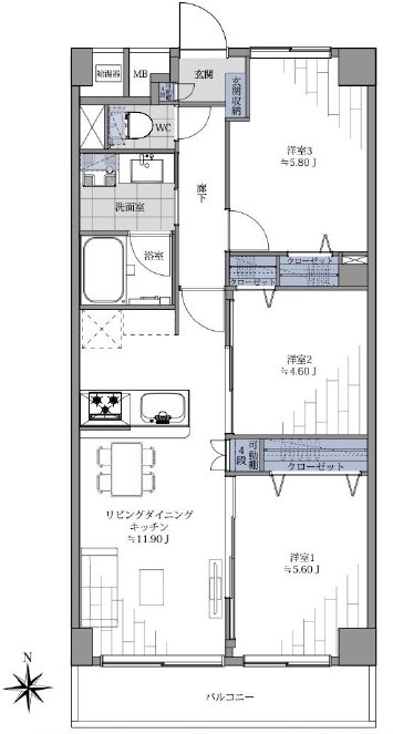 サンメゾン中野-間取り