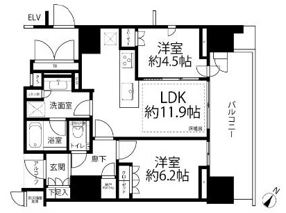 プラウド渋谷本町-間取り