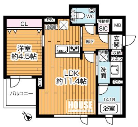 デュオヴェール渋谷初台-間取り