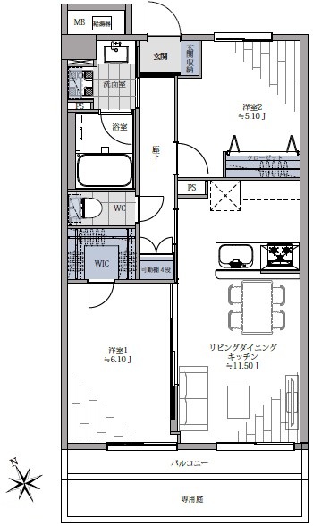 マンションアクロス代々木-間取り
