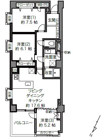 東高参宮橋ペアシティ-間取り
