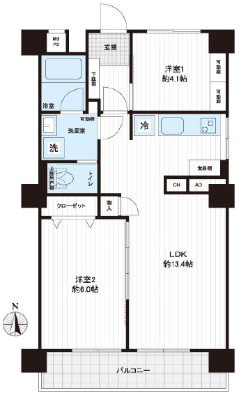 日商岩井方南町マンション-間取り