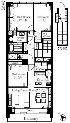 目黒台マンション-間取り