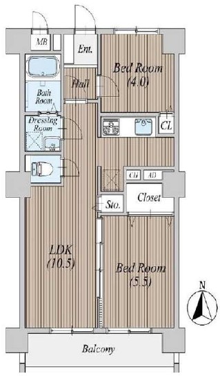 日商岩井方南町マンション-間取り