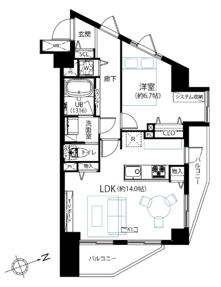 ディオレ西新宿-間取り