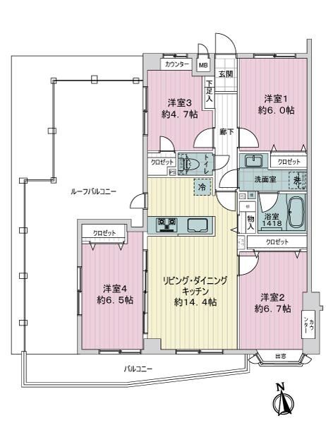 東京都中野区中野6-1-4-間取り