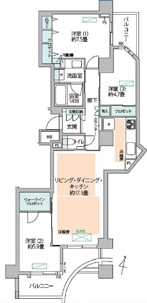 幡ヶ谷ハイムグランシス-間取り