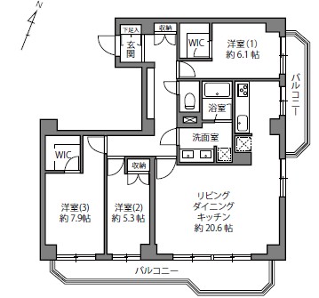 シーアイマンション駒場(A・B棟)-間取り