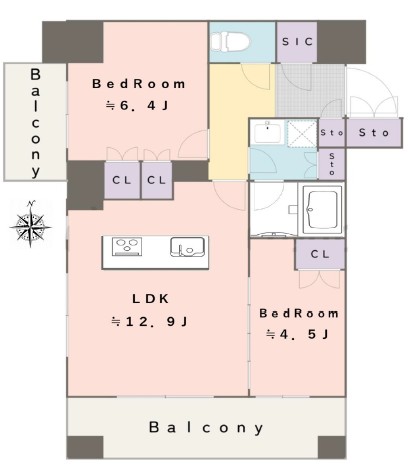 クオリア神南フラッツ-間取り