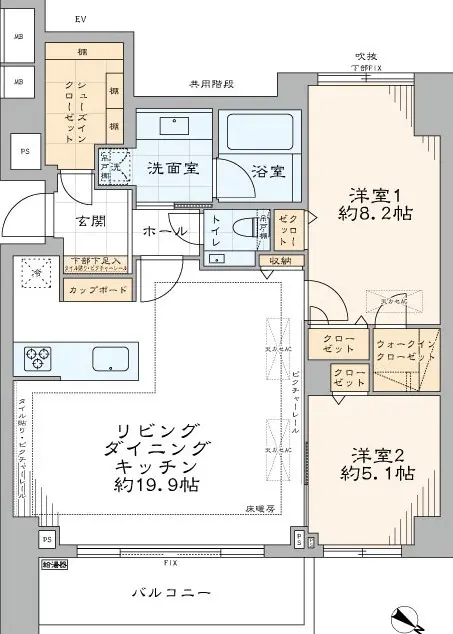 南平台ハウス-間取り