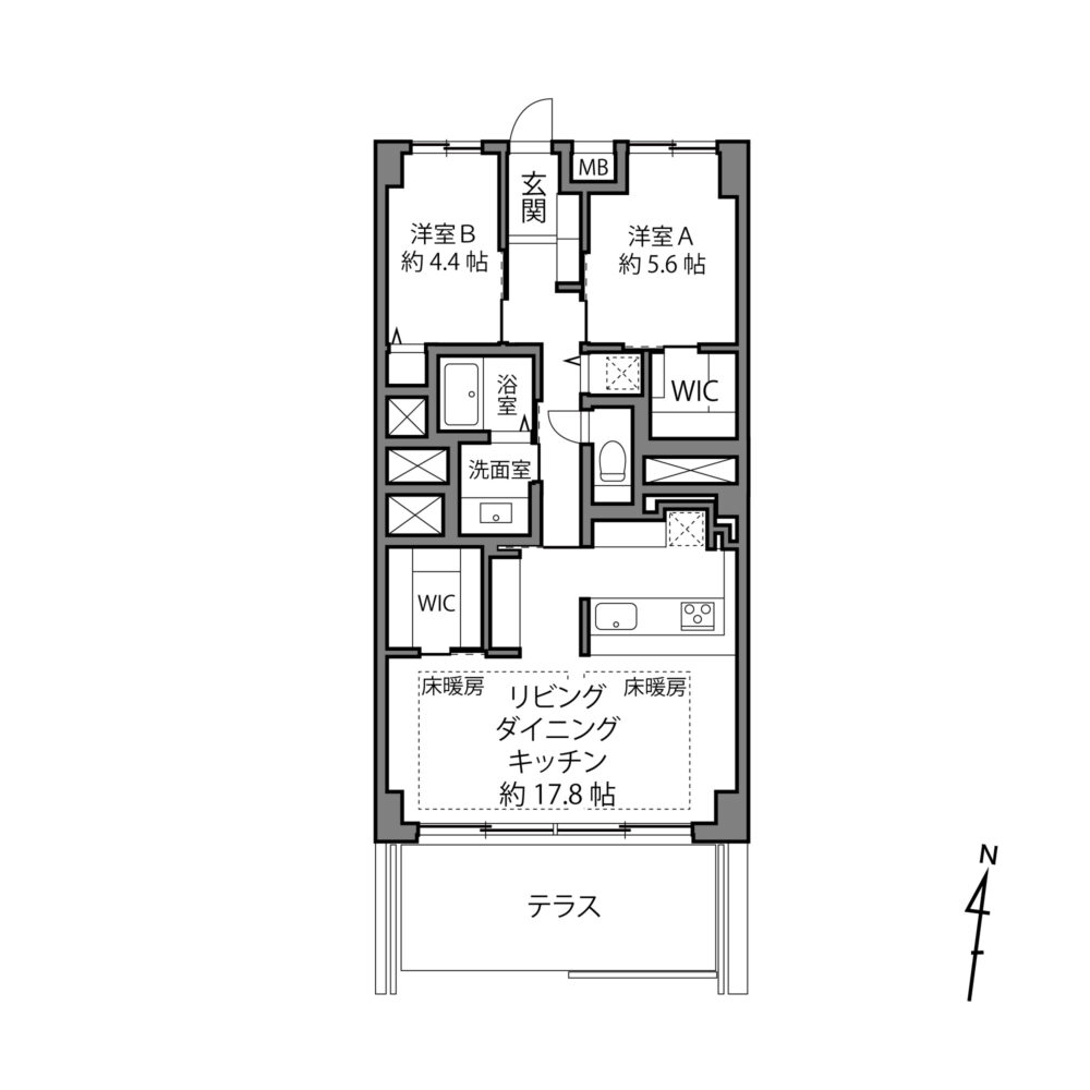 広尾マンション-間取り