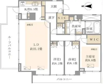 パークコート渋谷大山町ザプラネ（悠邸）-間取り