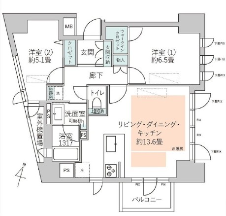 ラコント新宿セントラルパークアパートメント-間取り