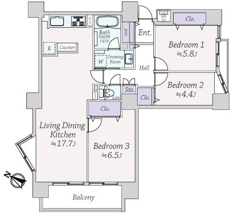 朝日ツイン目黒-間取り