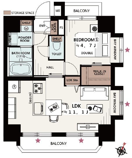 フェニックス幡ヶ谷壱番館-間取り