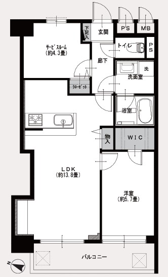 ライオンズマンション幡ヶ谷-間取り