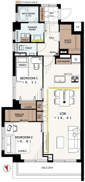 サンビューハイツ白金台-間取り