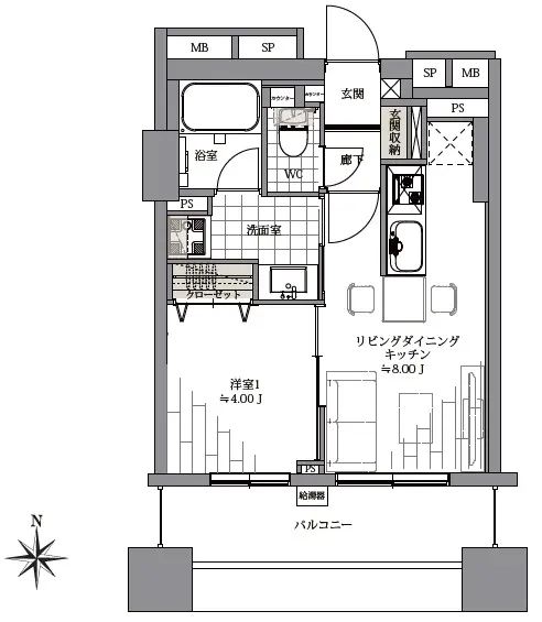 クオリア神南フラッツ-間取り