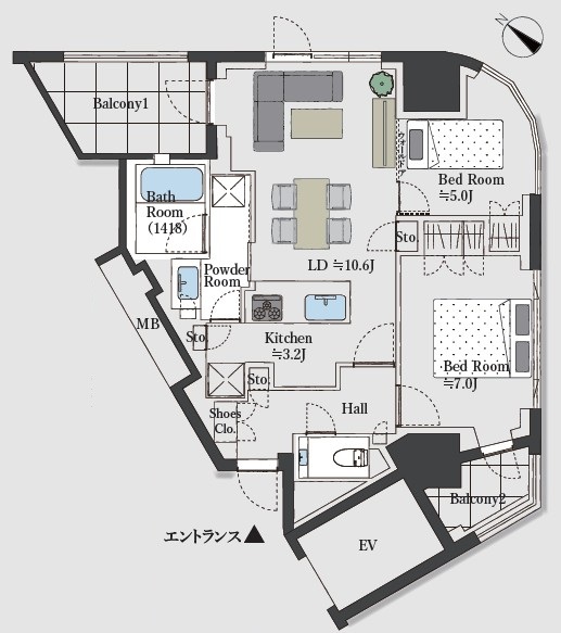 プラウド渋谷東-間取り