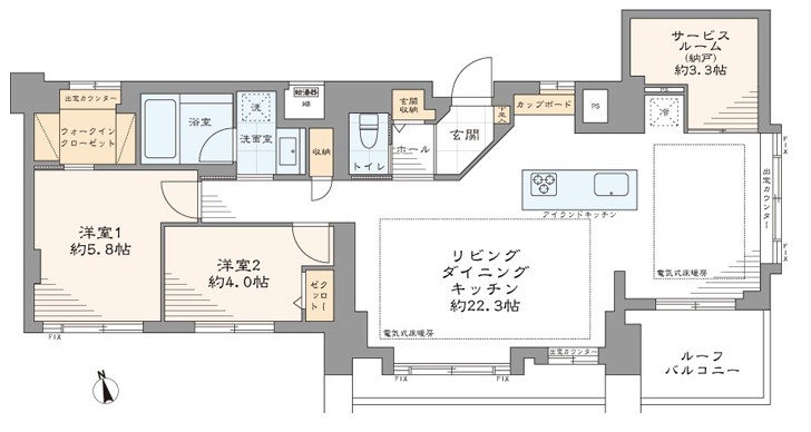 ライオンズマンション麻布十番南-間取り