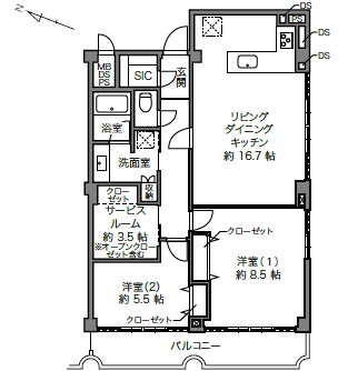 代々木ハイライズ-間取り