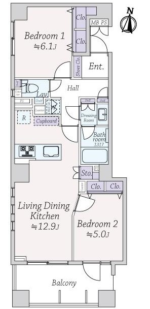 ザパームス代々木上原ヒルテラス-間取り