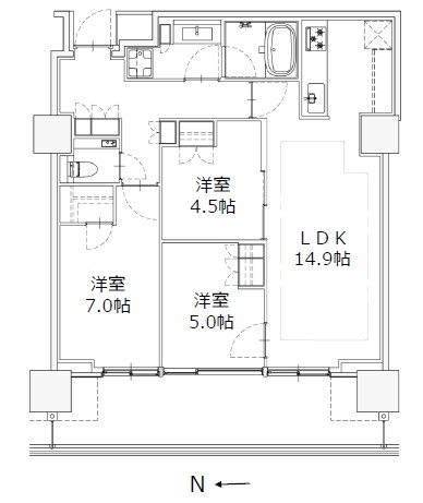 プラウド恵比寿ヒルサイドガーデン-間取り
