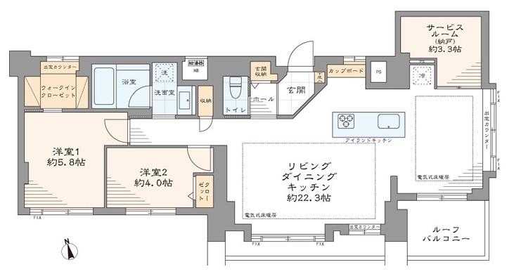 ライオンズマンション麻布十番南-間取り