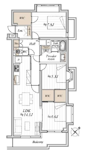 上目黒小川坂ハイツ-間取り