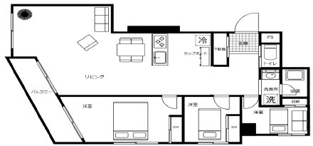 初台パークサイドハイツ-間取り
