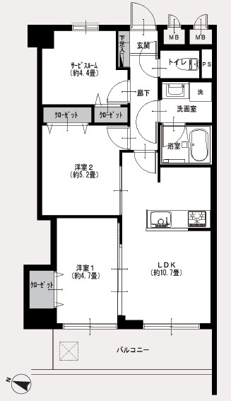 ライオンズマンション幡ヶ谷-間取り