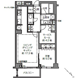 南平台ハウス-間取り
