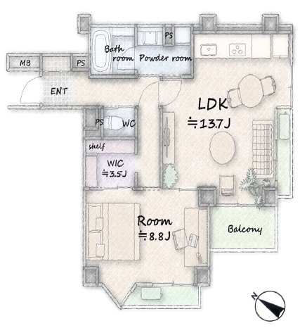 目黒パークホームズ-間取り